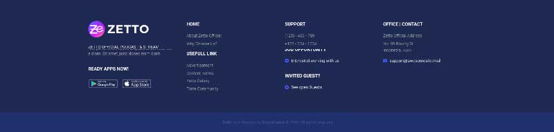 Zetto - Footer